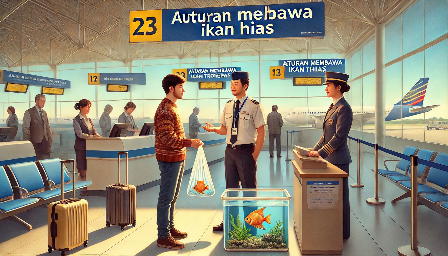 aturan membawa ikan hias pesawat