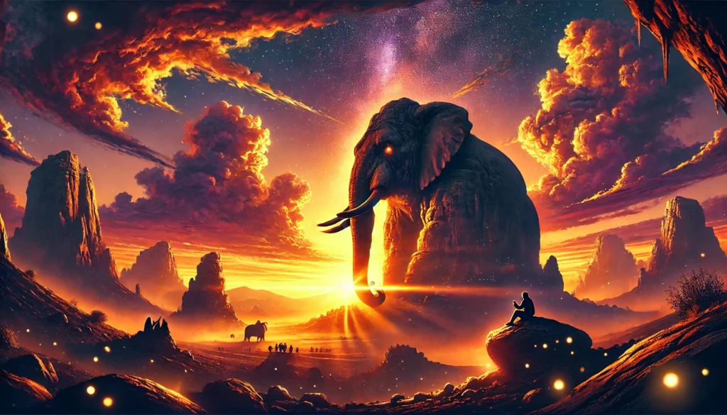 menikmati sunset di elephant rock
